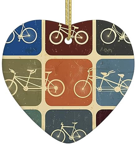 Fahrraddruck Personalisierte Weihnachtskugel, Keramik Weihnachten Hängende Ornament, Weihnachtsbaum Dekoration Für Freund Freundin Frau Xmas Geschenke