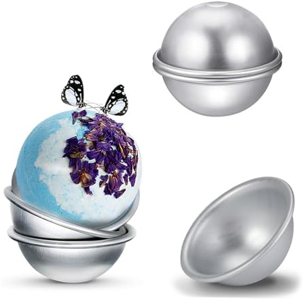 3 Set DIY Metall Badebomben Form mit 1 Größen 6 Stück, für Geschenke & Basteln Ihrer eigenen Fizzles, 5,5 cm