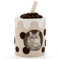 COSTWAY Cat House, Cats Condo Furniture with Rotatable Scratching Post, Dangling Ball Toy & Removable Cushion, Milk Tea Kitten Activity Centre for Indoor Cats (Coffee + Beige)