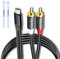 YIMATEECO USB C to RCA Audio Cable, USB Type-C to 2 RCA Male Stereo Audio Converter Y Splitter Cable for Phone 15/15 Plus,Tablet, Galaxy S24/S23/S22 Home Theater Amplifier DVD TV Speaker(1M/3.3FT)
