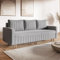MOTIVENA Leo Sofagarnituren, 3 Sitzer Sofa mit Bettfunktion, Schlafsofa 215 cm Breit, Klappsofa mit Schlaffunktion, Bettsofa mit Schlaffunktion, Bonellfederkern (H4), Samt Sofa Grau