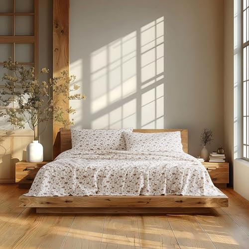 Linen Closet Weiches und gemütliches Bettwäsche-Set aus 100 % Baumwollflanell, Kingsize, skurrile Parade