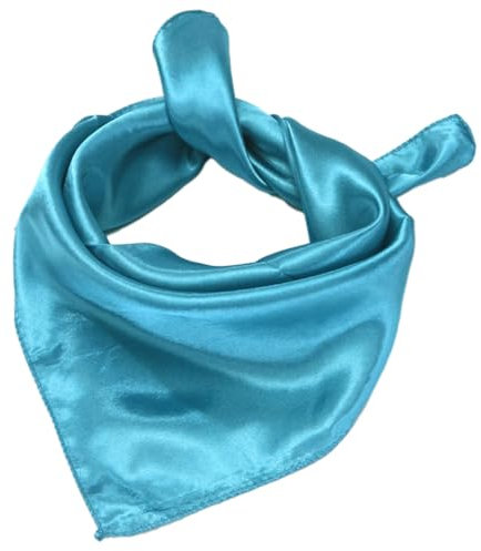 Whakano Einfarbig Seidenschal Damen 50x50cm,Elegante Seidentuch Kopftuch,Bandana,Quadratische Schals,Klein Weich Quadratisch Seidenschal,Handgelenkriemen,Stirnbänder,Geschenkfür Damen Frauen,Seegrün