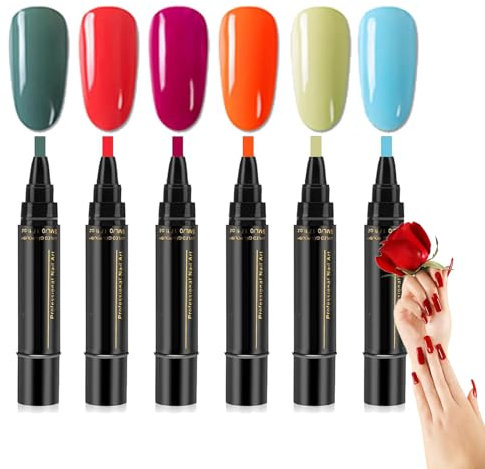Nail Polish Pens, 36 Color Nail Polish Gel Pen 8 ml, 3 In 1 Gel Nail Polish Pen, One Step Nail Gel Pen, Soak Off UV LED Nail Varnish Nail Tools For Women Girls (color-C)