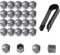 20 Stücke Auto Radmutterkappen für Fo-rd Focus 2 3 4 MK2 MK3 MK4 RS ST, Auto Hub Schraube Schutzkappen Radschrauben Abdeckungen Set mit Entfernung Werkzeug,D/Grey-17mm