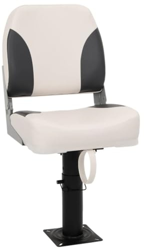 vidaXL Asiento de barco con pedestal altura ajustable 360° giratorio