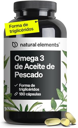 natural elements Omega 3 – 180 Kapseln – 2000mg Fischöl pro Tagesdosis – Triglycerid-Form mit EPA und DHA – Laborgeprüft, aufwendig aufgereinigt und aus Anchovis aus Peru