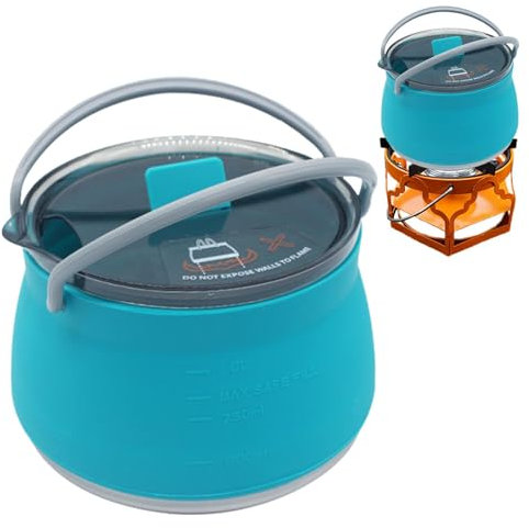 Dmuzsoih Hervidor plegable para camping, tetera de viaje suave, hervidor de agua portátil para hervir agua, té y café, tetera suave