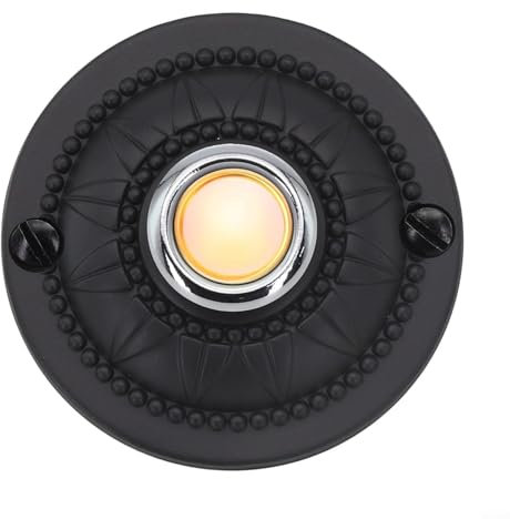 Alanmoship Doorbell Push Button, DC12-24V Design Doorbell Button With Lighted LED, Suitable For Front Doors, Waterproof, 2 Inches