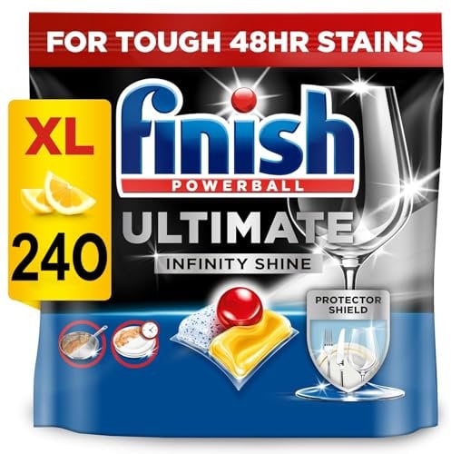 3 x 80 Finish Ultimate Infinity Shine Dishwasher Tablets Lemon Total 240 Bulk