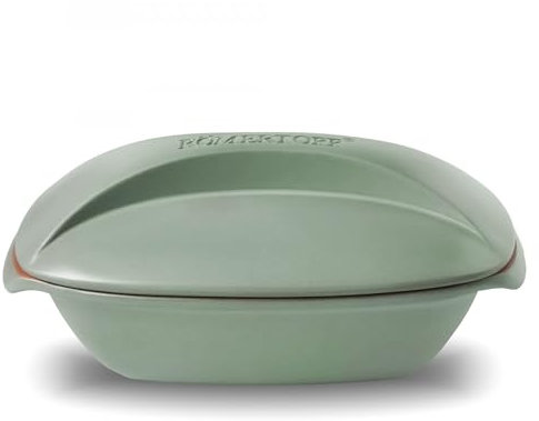 Romertopf Culinario Clay Roaster | Non-Stick Dutch Oven | Healthy Pot Cooking | Clay Baker | Versatile Cooking Vessel - 3.2 Quart (3 Liters) For Up To 4 People - Green