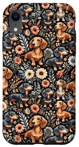 Cute Dachshund Weiner Dog Lovers Pattern Case for iPhone XR