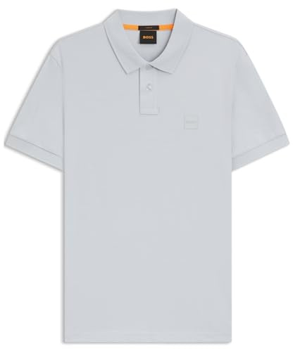 BOSS Mens Polo Top Short Sleeve Cotton Lt/Pastel Grey 5XL