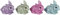 Generisch 4er Set Hasen hockend klein geglittert metallicfarben pink grün türkis lila Osterhase Hase Figur Deko Frühling Ostern Tischdeko, 6 cm hoch