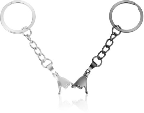 HJZHII 2 Stück Versprechens Schlüsselanhänger Freund Geschenk,Schlüsselanhänger Paar,Partner Schlüsselanhänger Geschenke Kleiner Finger Jahrestag Paare Passende Beste Freundin Liebe Valentinstag
