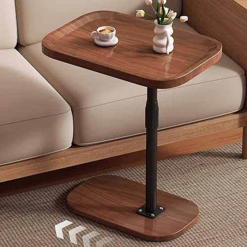 CMYAOYC Beistelltisch, C-Förmiger Tisch mit Einstellbarer Höhe, Mini Sofatisch, Laptop-Tisch, Couchtisch, Nachttisch aus Holz, TV-Tabletttisch für Wohnzimmer und Schlafzimmer