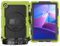 Heavy Duty Shockproof Case Compatible with Lenovo Tab 10.1'' TB-311FU / TB-311XU 2025 Kids Case,Rugged Dropproof Protective Cover W Screen Protector+Rotating Stand+Handle+Strap (Green)