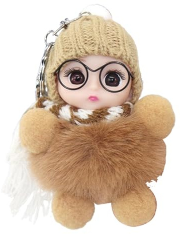 Porte-clés en forme de pour femme, porte-clés mignon pour petite fille | Porte-clés décoratif avec pendentif gros yeux pour sac d'école, kaki, Refer to description