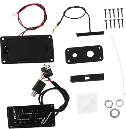 Tonabnehmer Schwarz für Elektrische Violine mit Abgeschirmtem Kabel | Präzise Klangwiedergabe, Leichte Montage, für Bühne und Gigs, mit Batteriebox und Zubehör