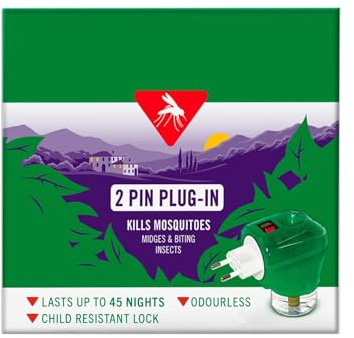 J-u-n-g-l-e Formula Mosquito Killer Plug-in, 45 Nights Protection, Indoor Insect Repellent for Mosquitoes, Midges & Flying Insects, Long-Lasting Electric Vapour Refill, Travel-Friendly Plug