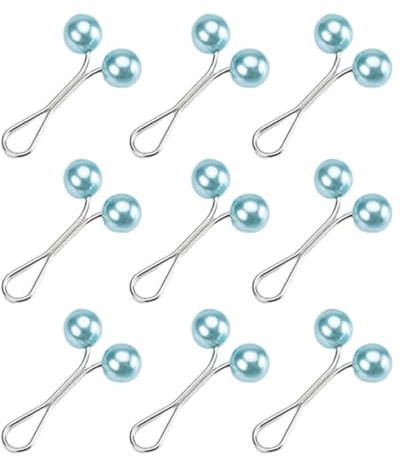 Hijab Pins Set mit 9 Perlen-Clips für Damen-Schal und Kopftuch, Schmuck für Schal und Kopftuch, Zubehör, Business-Kleidungs-Clips, Einheitsgröße, Wie beschrieben
