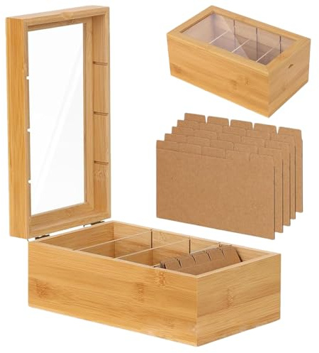 AXVRAV Karteikarten Box A7 Karteikasten 22x12.6x9cm Karteikartenbox mit Deckel, Vokabelbox Lernkarteibox Aufbewahrung für Vokabelkarten Karteibox für Büro Schule Zuhause (Magnetisch)