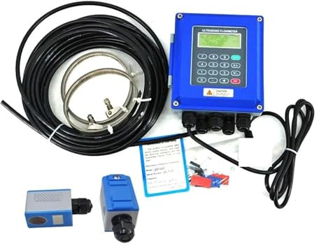 TUF-2000B Wall Mounted Clamp On Water Flow Meter Transducer Flow Sensor Digital Liquid Ultrasonic Flowmeter Versatile Unit Options(Host plus TS-2-HT)