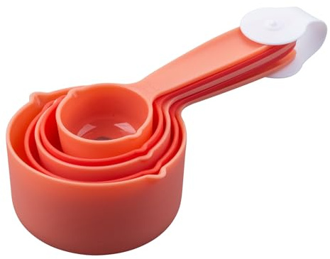 Dr. Oetker Messlöffel-Set Classic – 5-teiliges Set für präzises Abmessen, 1 Cup, 1/2 Cup, 1/3 Cup, 1/4 Cup, 1/8 Cup, stapelbar & spülmaschinengeeignet