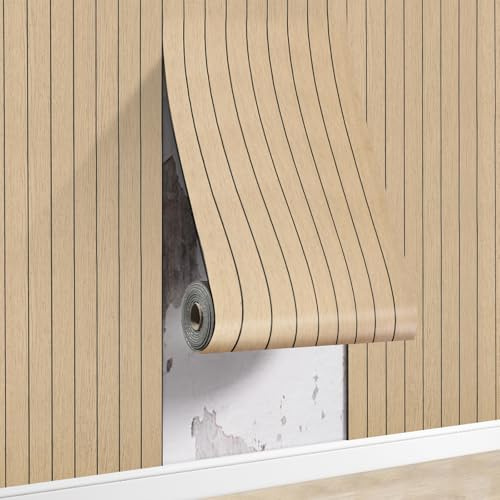 Takezuaa Wandpaneele Selbstklebend Holzoptik 300x40cm 3D Wandverkleidung in edlem Holz-Look Braun Wandpaneele im Holzpaneele Stil für Wohnzimmer, Schlafzimmer & Büro