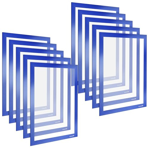 POPPSTAR Magnetrahmen A4 selbstklebend mit Magnetverschluss, blau, 10 Stück