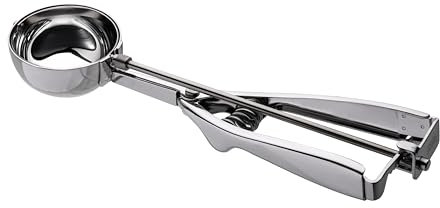 Piazza Cucchiaio Gelato Professionale Acciaio Inox con Porzionatore di Diametro 6.3 cm - Cucchiaini Gelati e Dolci, Utensili da Cucina con Design Studiato per Coppette e Coni Perfetti - Made in Italy