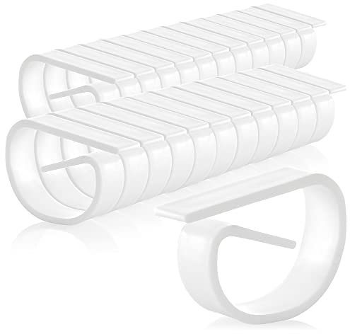 com-four® 24x Tischtuchklammern aus bruchfestem Kunststoff in weiß, Tischdeckenbeschwerer, Tischdeckenhalter Made in Germany (24 Stück)