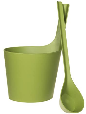 Seau et louche biocomposite, Rento, coloris vert, green pour sauna
