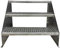 TMM Freistehende Standtreppe, 3 Stufen, 80cm Breite, 63cm Höhe, Verzinkt, Stabile Industrietreppe für den Außenbereich, Silber, Legierter Stahl