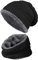 warm gefütterte Beanie + Schal mit Teddy-Fleece Fütterung mit Flechtmuster Wintermütze Einheitsgröße für Damen & Herren Mütze (4A) (Schwarz/Dunkelgrau)