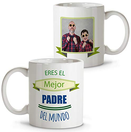 LolaPix Taza Día del Padre Personalizada con Foto. Regalos Dia del Padre. Regalos Papá Originales. Tazas Personalizadas con Frases. Regalo personalizado. Día del Padre. Varios diseños. Mi Padre