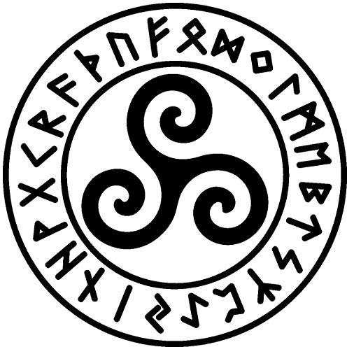 Samunshi® Wandtattoo Triskele mit Runen A Wandaufkleber Wandsticker Aufkleber 20 x 20cm schwarz