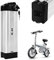 X-go 36V 10.4AH Batteria per Bicicletta Elettrica Li-Ion a Ioni di Litio per Motori da 250W 350WE-Bike Pedelec Bici Elettrica Silverfish + Caricabatterie (36V 10Ah 2port)
