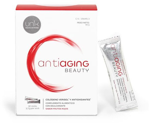 Kollagen Peptide Pulver mit Vitamin C Für Haut + Haare + Nägel for Women Verisol Kollagen Hydrolysat Komplex Beauty Collagen Hyaluron Powder Complex - 30 Sticks Fruchtiger Geschmack | UNIK