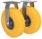 2 x Bockrolle mit PU Rad Ø 260 mm 3.00-4 Kugellager Transportrolle PANNENSICHER, gelb/grau