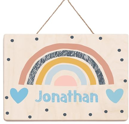 Holzura Namensschild Kinderzimmer Personalisierte Geschenke Baby Zimmer, Namensschilder für das Kinderzimmer Deko, Türschild personalisiert mit Namen, Türschild Kinderzimmer