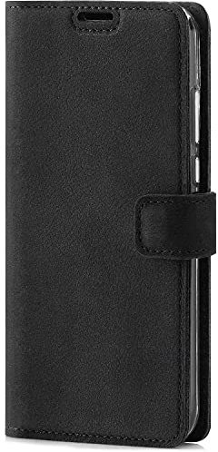 SURAZO Handyhülle für iPhone 12 Mini [MagSafe kompatibilität] Premium RFID Echt Leder Hülle Schutzhülle mit Standfunktion – Wildleder Klapphülle Wallet case Handmade in EU für Apple iPhone 12 Mini