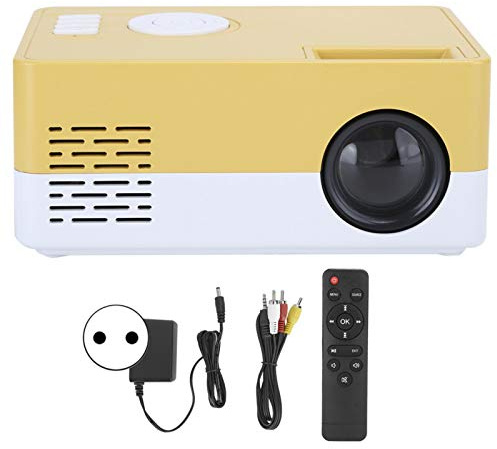 Sorandy 1080P Projektor, Full High Definition LED Projektor, Smart Home Cinema Projektor Gelb Weiß, Kompatibel mit IOS/Android/TV Stick///PC, Unterstützt 1920X1080
