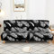 DOTBUY-SHOP Sofabezug Ohne Armlehnen, Armlose Sofabettüberzug, Stretch Weich Antirutsch Spandex Palmblattdruck Sofa Schutz Schonbezug für Klappsofa Bett ohne Armlehnen (Schwarz,190-230cm)