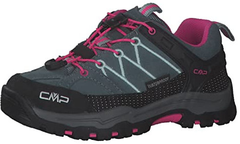 CMP Kids Rigel Low Trekking Shoes WP, Zapatos para Caminar, Mineral Green-Purple Fluo, 34 EU