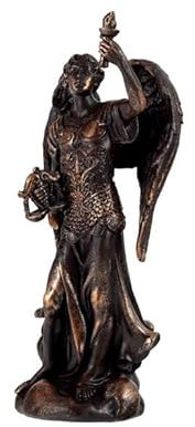 DRW Figur Erzengel Sankt Uriel Bronze Harz handbemalt 13 cm