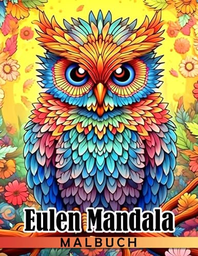 Eulen Mandala Malbuch: Wunderbare Ausmalbilder mit erstaunlichen Tieren und unglaublichen Illustrationen für Erwachsene zur Stressreduzierung und Entspannung