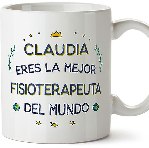 MUGFFINS Tazas Personalizadas para FISIOTERAPEUTA mujer - En Español - Mejor del Mundo - 11 oz / 330 ml - Regalo Personalizable original y divertido