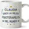 MUGFFINS Tazas Personalizadas para FISIOTERAPEUTA mujer - En Español - Mejor del Mundo - 11 oz / 330 ml - Regalo Personalizable original y divertido