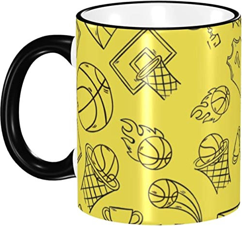 RFSHOP 330ml Ceramic Cup Cute Basketball Hoop Jersey Mug Large Coffee Mug Tea Cup Suitable for Kitchen Restaurant Office
